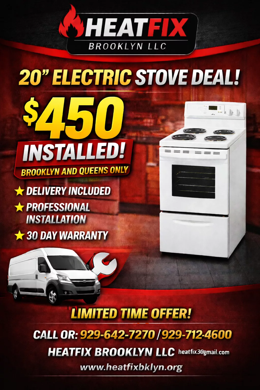 20" Gas Stove w/ Delivery & Installation