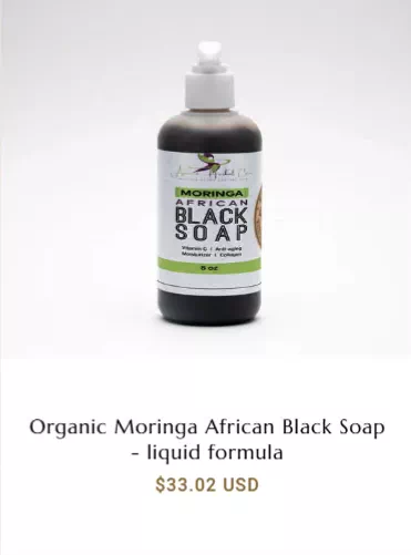 Organic Moringa African Black Soap - liquid formula
