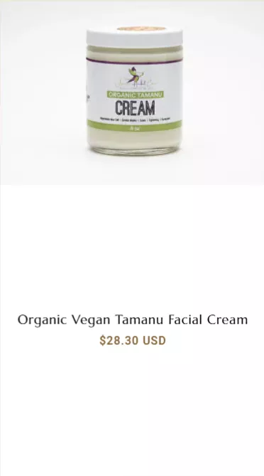 Organic Vegan Tamanu Facial Cream