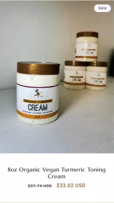 8 oz Organic Vegan Turmeric Toning Cream