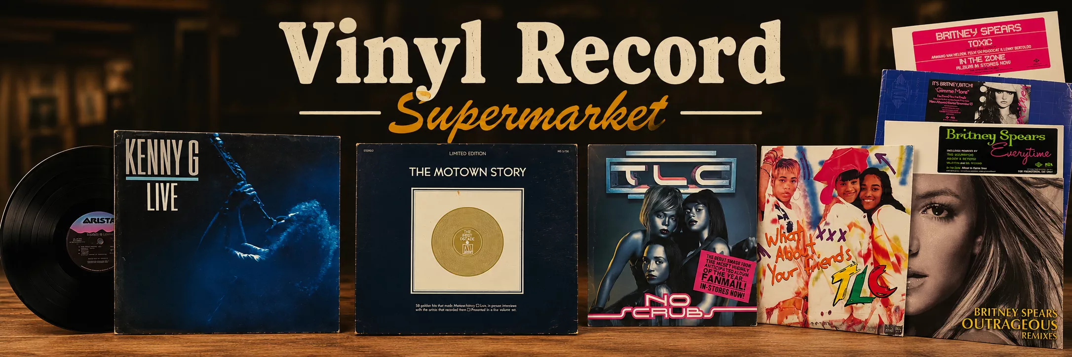 Vinyl record supermarket